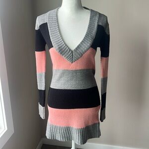 Seductions Long V-Neck Sweater